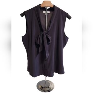 Calvin Klein Sleeveless Tie Neck Blouse - Size Medium